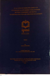 Evaluation of Mediating Effect of Psychological Ownership in Relationship Between Leadership and Digital Transformation Toward Employee Engagement